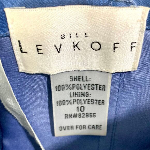 Bill Levkoff Ruched Pleated Strapless Cocktail Dress Ruffle Blue 10 Prom Hoco - Picture 7 of 8